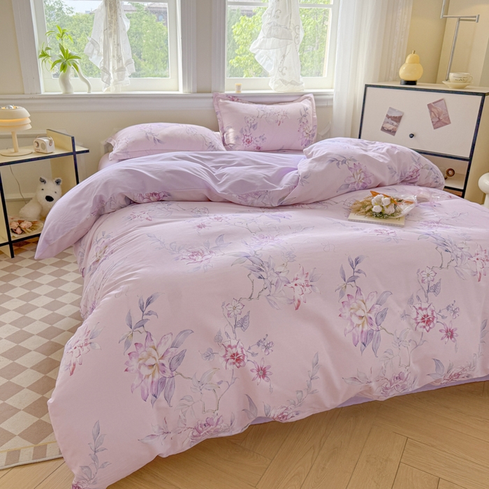 91家纺网 家纺一手货源 找家纺 善嘉澜家纺旗舰店 2025 新款全棉直播爆款四件套 海棠听风