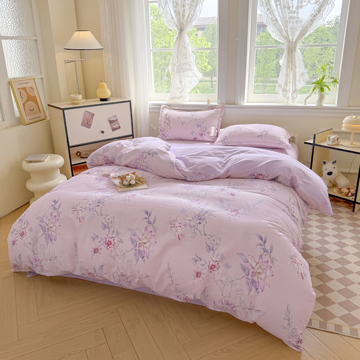 91家纺网 家纺一手货源 找家纺 善嘉澜家纺旗舰店 2025 新款全棉直播爆款四件套 海棠听风