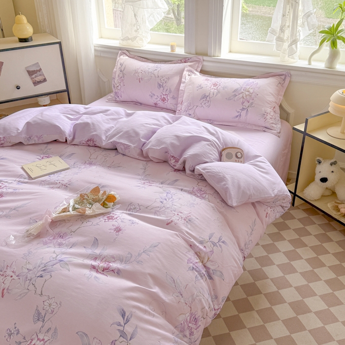 91家纺网 家纺一手货源 找家纺 善嘉澜家纺旗舰店 2025 新款全棉直播爆款四件套 海棠听风