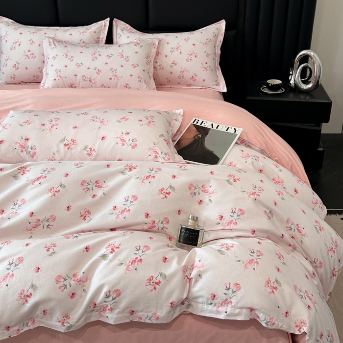 91家纺网 家纺一手货源 找家纺 善嘉澜家纺旗舰店 2025 新款全棉直播爆款四件套 金花如梦