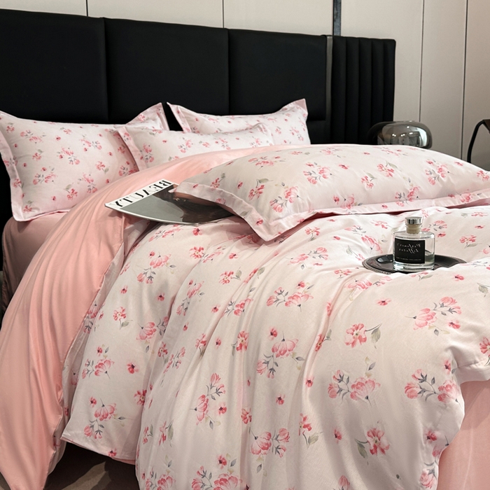 91家纺网 家纺一手货源 找家纺 善嘉澜家纺旗舰店 2025 新款全棉直播爆款四件套 金花如梦