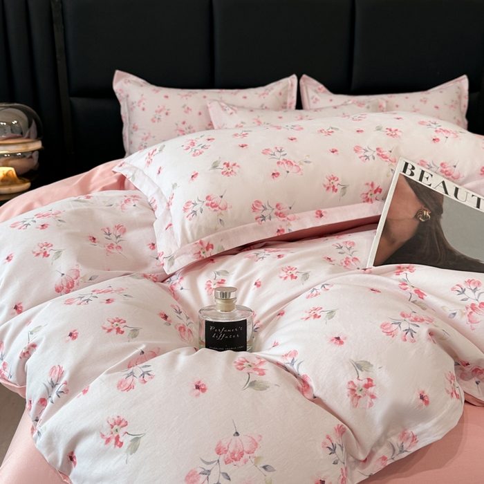 91家纺网 家纺一手货源 找家纺 善嘉澜家纺旗舰店 2025 新款全棉直播爆款四件套 金花如梦