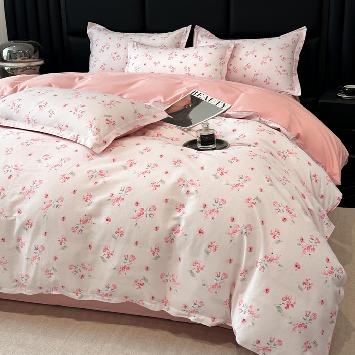 91家纺网 家纺一手货源 找家纺 善嘉澜家纺旗舰店 2025 新款全棉直播爆款四件套 金花如梦