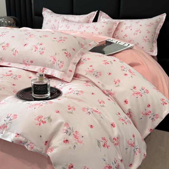 91家纺网 家纺一手货源 找家纺 善嘉澜家纺旗舰店 2025 新款全棉直播爆款四件套 金花如梦