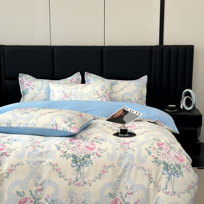 91家纺网 家纺一手货源 找家纺 善嘉澜家纺旗舰店 2025 新款全棉直播爆款四件套 琉璃如梦