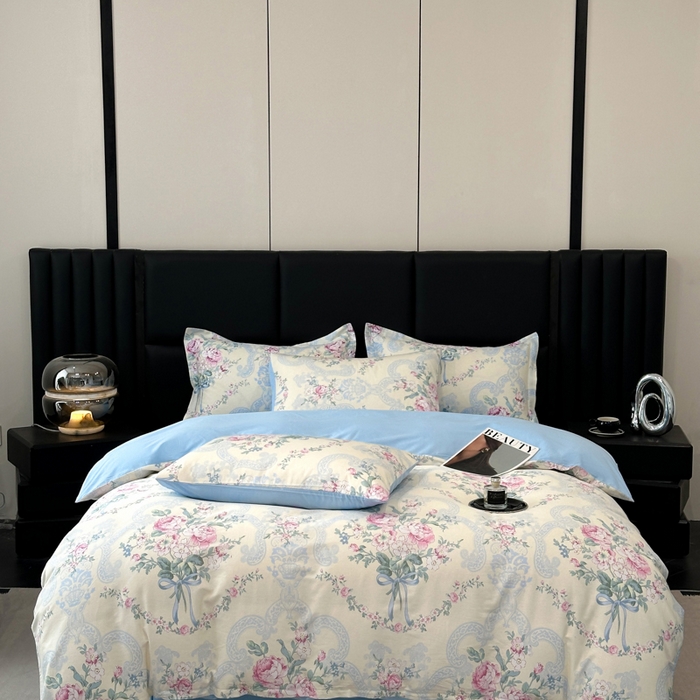 91家纺网 家纺一手货源 找家纺 善嘉澜家纺旗舰店 2025 新款全棉直播爆款四件套 琉璃如梦