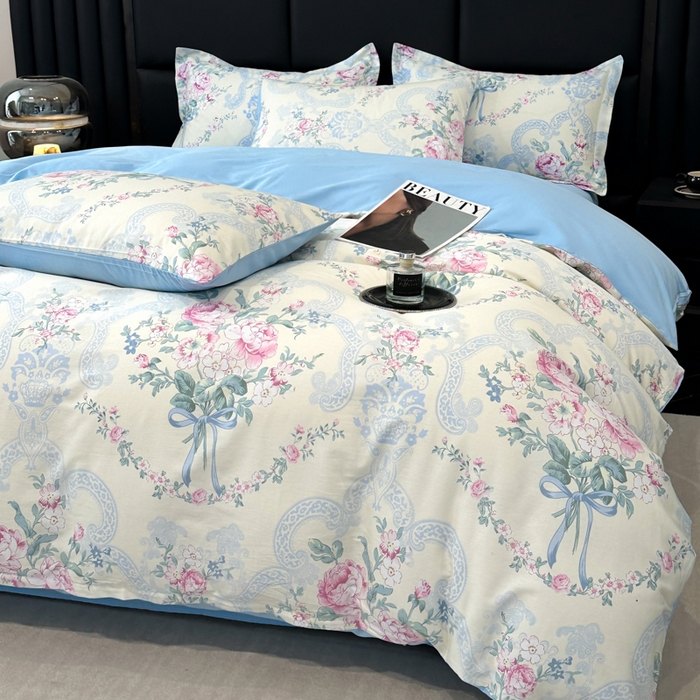 91家纺网 家纺一手货源 找家纺 善嘉澜家纺旗舰店 2025 新款全棉直播爆款四件套 琉璃如梦