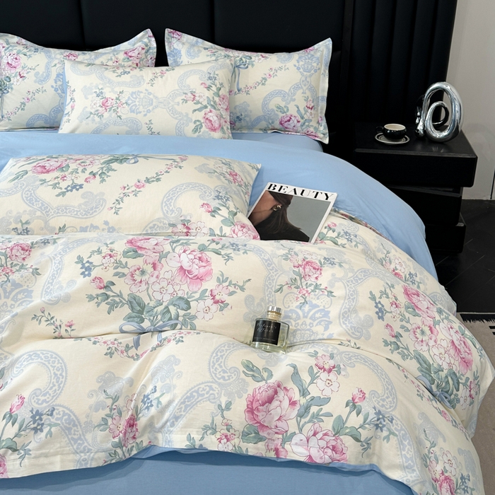 91家纺网 家纺一手货源 找家纺 善嘉澜家纺旗舰店 2025 新款全棉直播爆款四件套 琉璃如梦