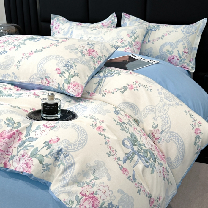 91家纺网 家纺一手货源 找家纺 善嘉澜家纺旗舰店 2025 新款全棉直播爆款四件套 琉璃如梦