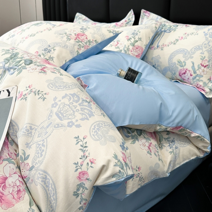 91家纺网 家纺一手货源 找家纺 善嘉澜家纺旗舰店 2025 新款全棉直播爆款四件套 琉璃如梦