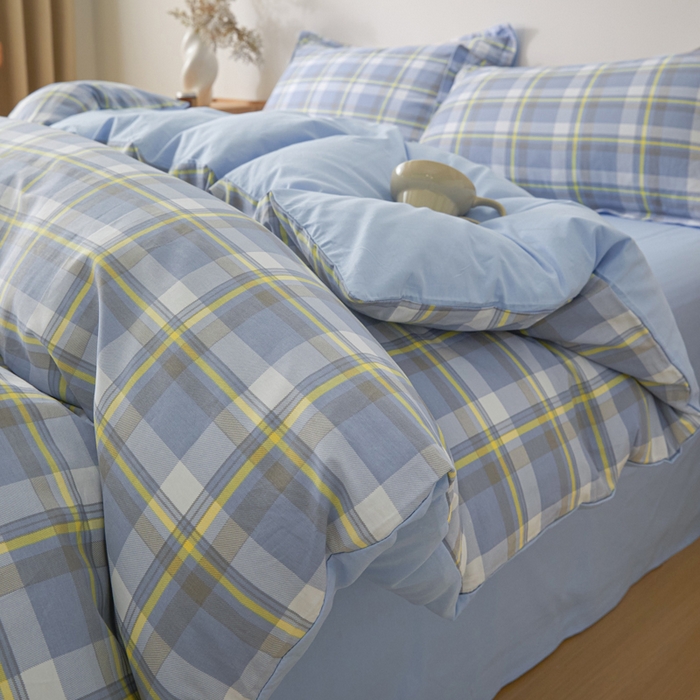 91家纺网 家纺一手货源 找家纺 善嘉澜家纺旗舰店 2025 新款全棉直播爆款四件套 松韵蓝