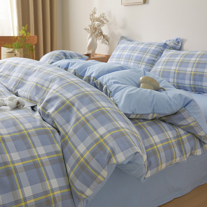 91家纺网 家纺一手货源 找家纺 善嘉澜家纺旗舰店 2025 新款全棉直播爆款四件套 松韵蓝