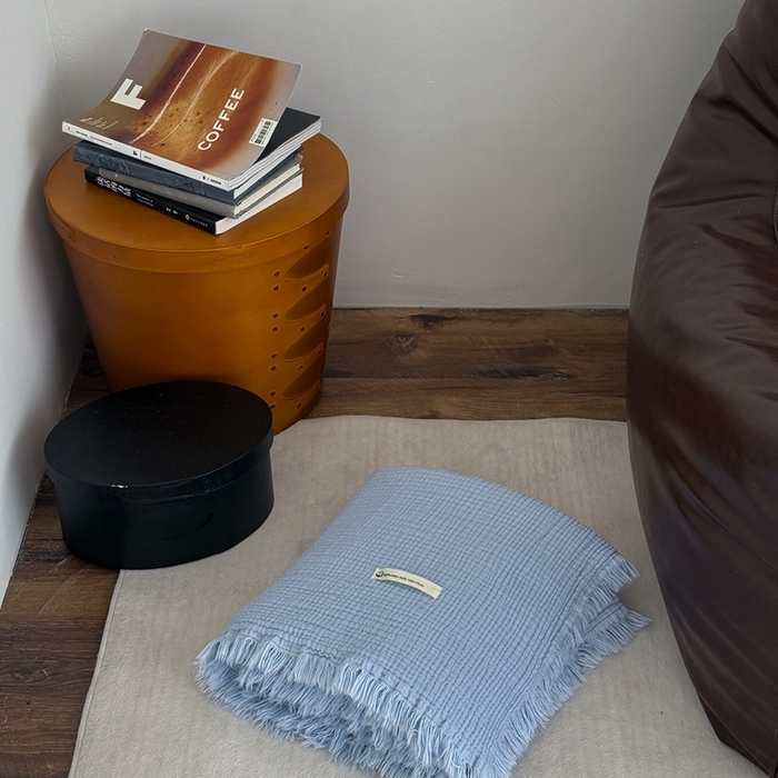 91家纺网 家纺一手货源 找家纺 山舍家居 2025新款全棉四层纱流苏盖毯第三批 床拍图 组合