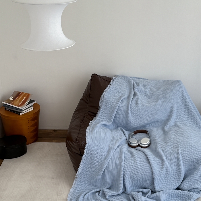 91家纺网 家纺一手货源 找家纺 （总）山舍家居 2025新款全棉四层纱流苏盖毯第三批沙发图