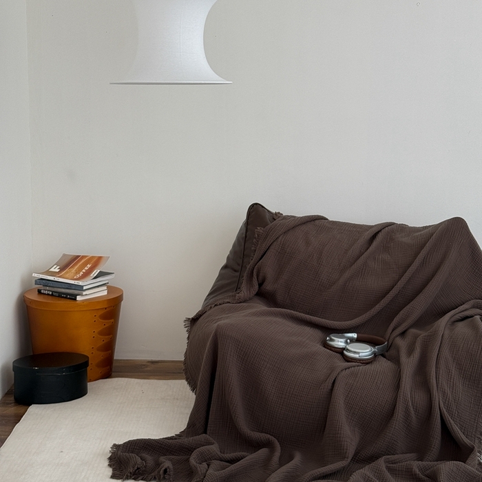 91家纺网 家纺一手货源 找家纺 （总）山舍家居 2025新款全棉四层纱流苏盖毯第三批沙发图