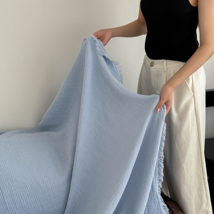 91家纺网 家纺一手货源 找家纺 （总）山舍家居 2025新款全棉四层纱流苏盖毯第三批沙发图