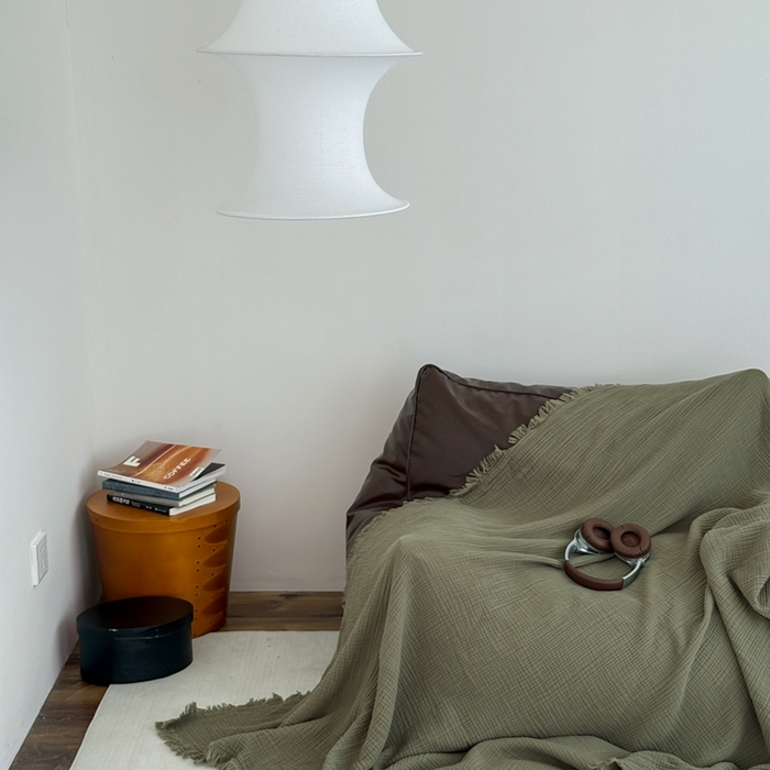 91家纺网 家纺一手货源 找家纺 山舍家居 2025新款全棉四层纱流苏盖毯第三批沙发图 松石绿