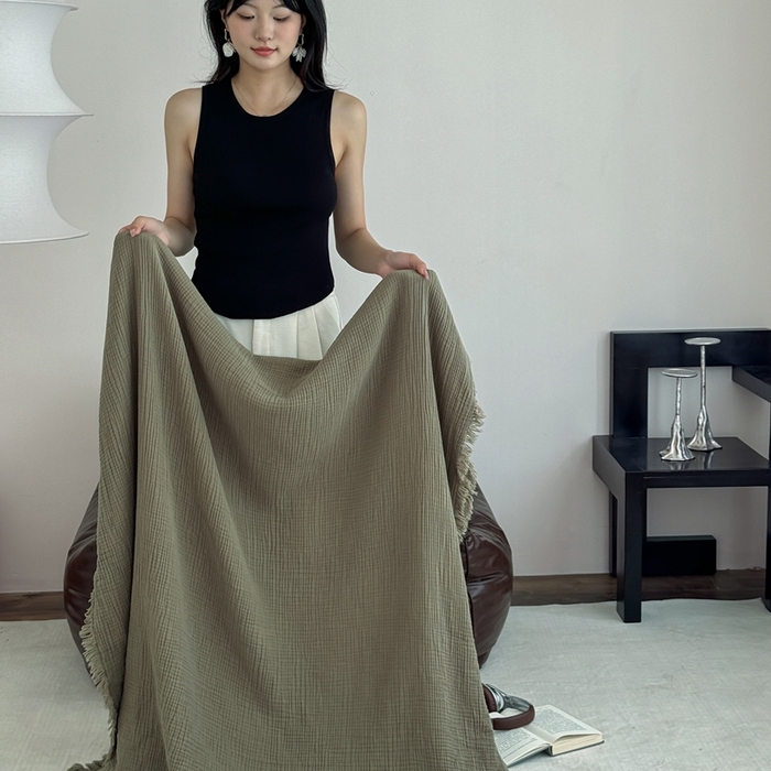 91家纺网 家纺一手货源 找家纺 山舍家居 2025新款全棉四层纱流苏盖毯第三批沙发图 松石绿