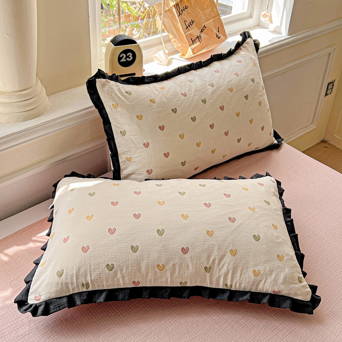 91家纺网 家纺一手货源 找家纺 仟网汇 2025新款皱皱纱赫本风花边夏被夏凉被空调被四件套 赫本风-小桃运