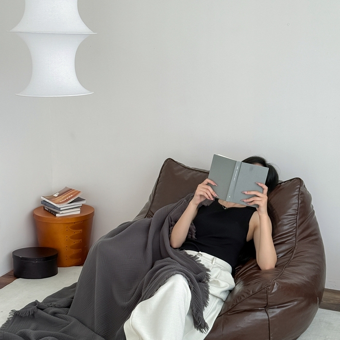 山舍家居 2025新款全棉四层纱流苏盖毯第三批沙发图 炭黑