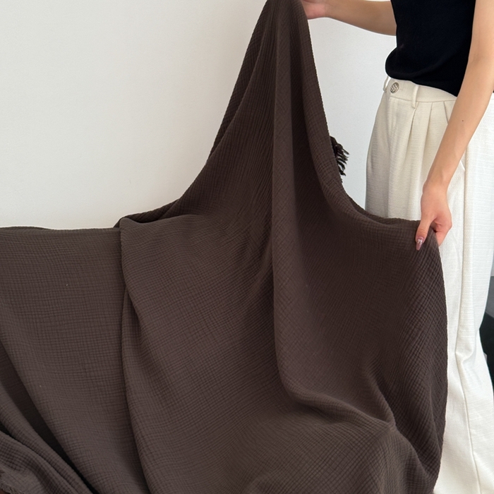 91家纺网 家纺一手货源 找家纺 山舍家居 2025新款全棉四层纱流苏盖毯第三批沙发图 陶泥