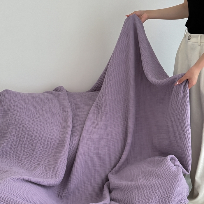 91家纺网 家纺一手货源 找家纺 山舍家居 2025新款全棉四层纱流苏盖毯第三批沙发图 烟紫