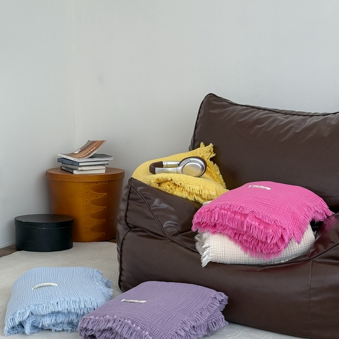 91家纺网 家纺一手货源 找家纺 山舍家居 2025新款全棉四层纱流苏盖毯第三批沙发图 组合