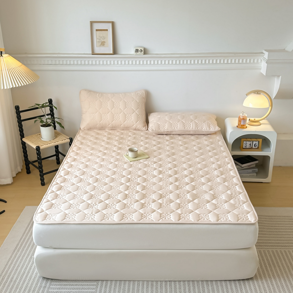 91家纺网 家纺一手货源 找家纺 恒尚居 2025新款大豆抗菌床垫床护垫软垫床褥子防滑学生软床垫四季款-格林 格林-卡其