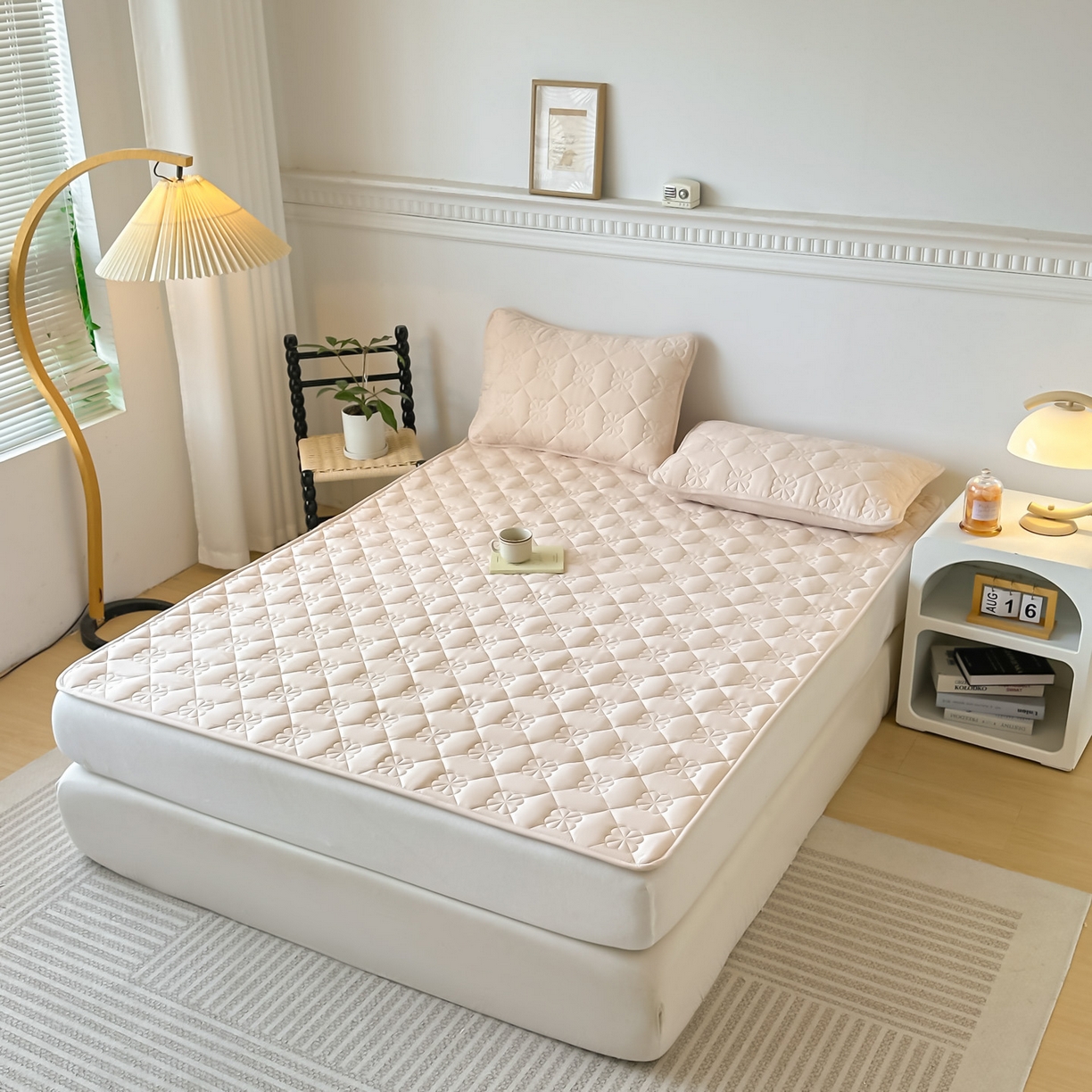 91家纺网 家纺一手货源 找家纺 恒尚居 2025新款大豆抗菌床垫床护垫软垫床褥子防滑学生软床垫四季款-格林 格林-卡其