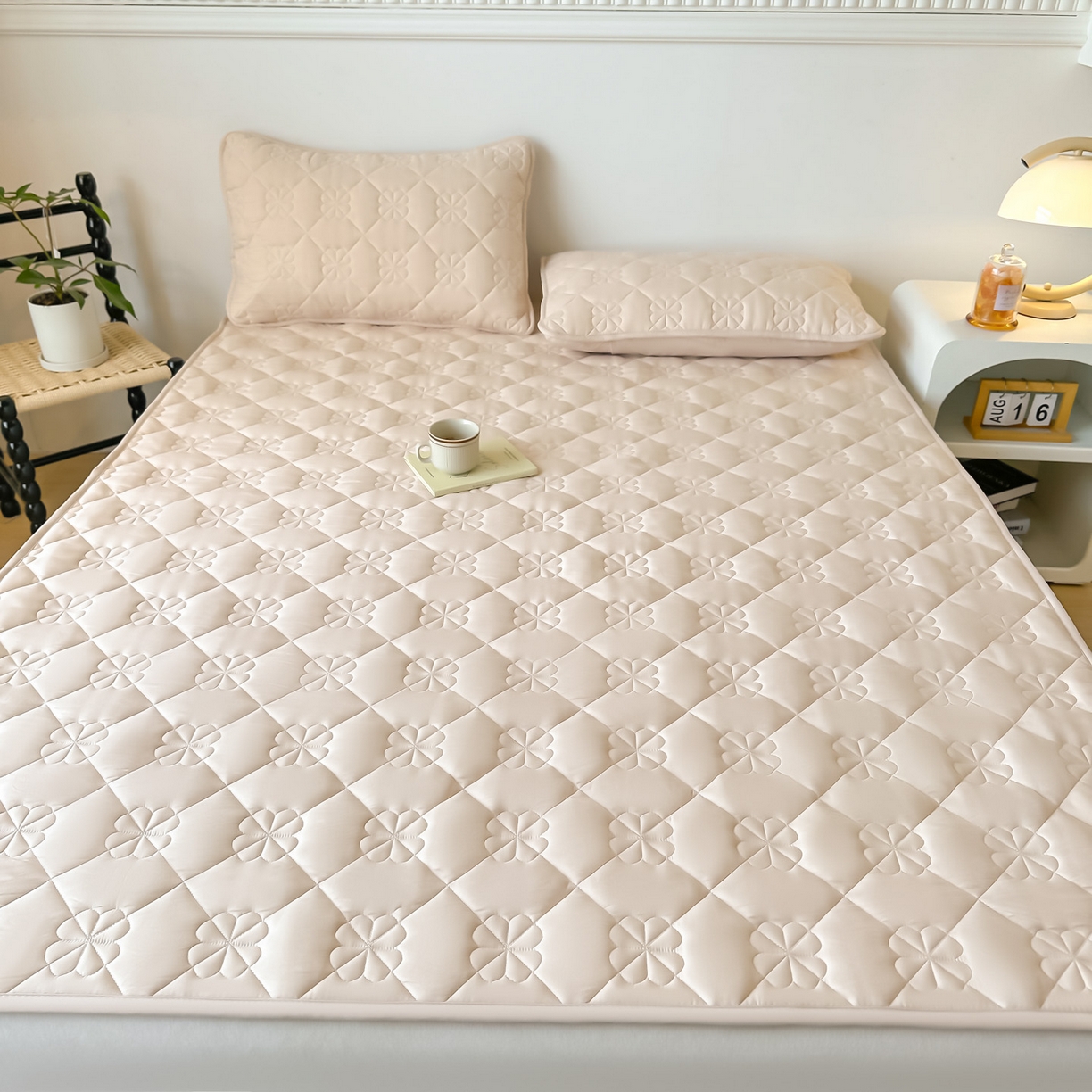 91家纺网 家纺一手货源 找家纺 恒尚居 2025新款大豆抗菌床垫床护垫软垫床褥子防滑学生软床垫四季款-格林 格林-卡其