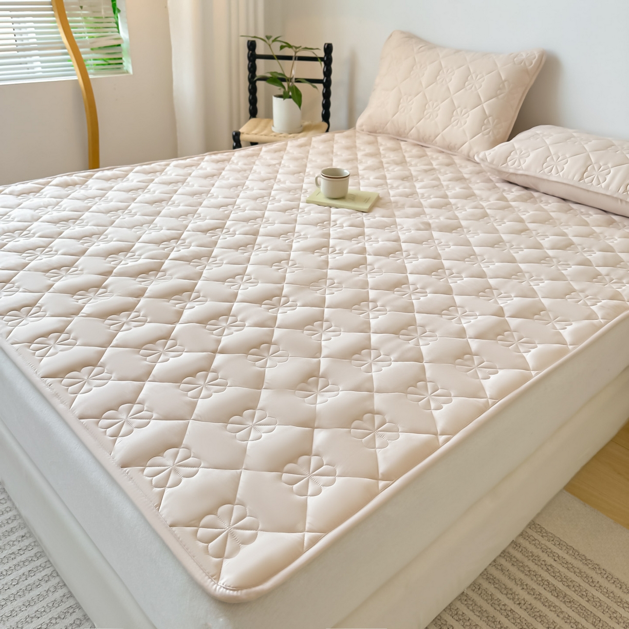 91家纺网 家纺一手货源 找家纺 恒尚居 2025新款大豆抗菌床垫床护垫软垫床褥子防滑学生软床垫四季款-格林 格林-卡其