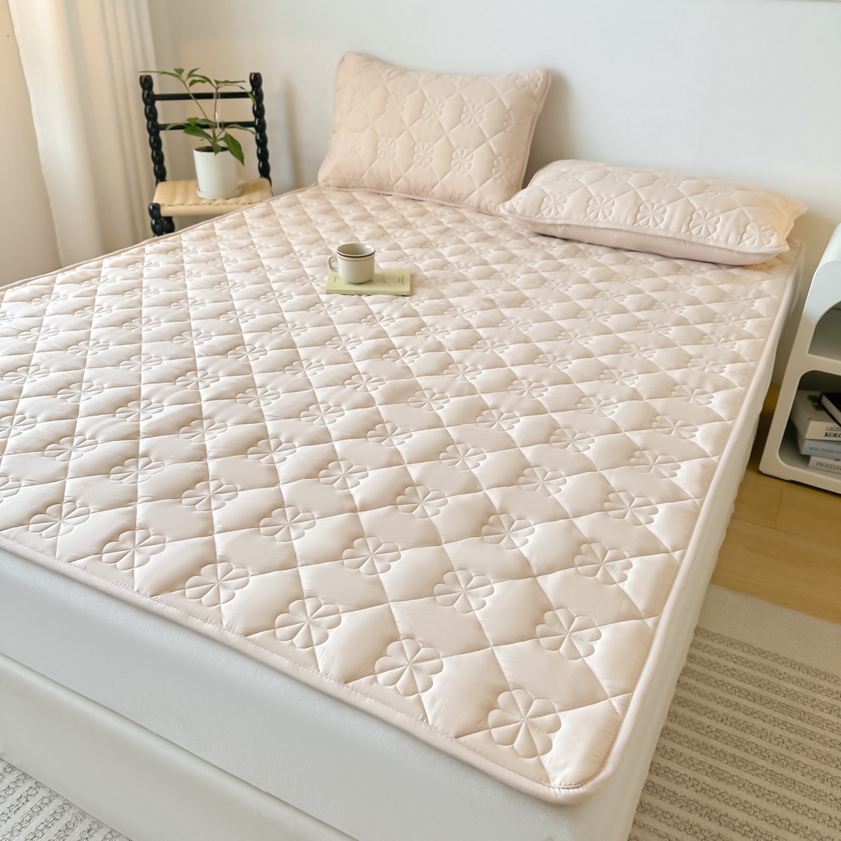 91家纺网 家纺一手货源 找家纺 恒尚居 2025新款大豆抗菌床垫床护垫软垫床褥子防滑学生软床垫四季款-格林 格林-卡其