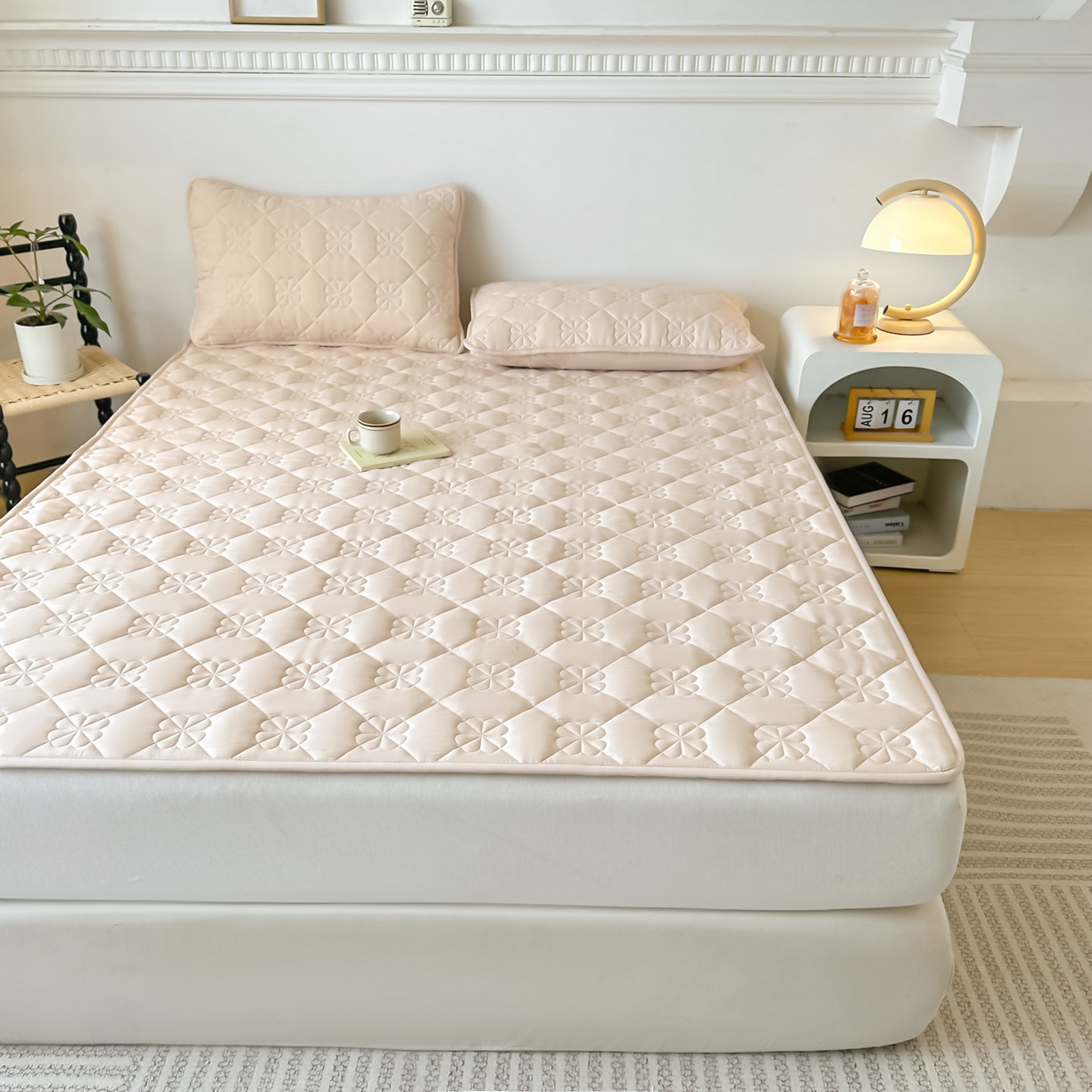 91家纺网 家纺一手货源 找家纺 恒尚居 2025新款大豆抗菌床垫床护垫软垫床褥子防滑学生软床垫四季款-格林 格林-卡其