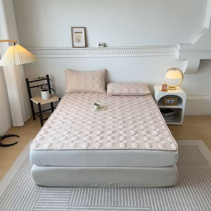 91家纺网 家纺一手货源 找家纺 恒尚居 2025新款大豆抗菌床垫床护垫软垫床褥子防滑学生软床垫四季款-格林 格林-卡其