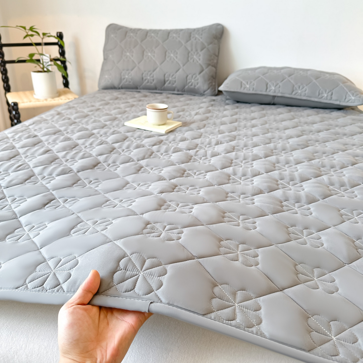 恒尚居 2025新款大豆抗菌床垫床护垫软垫床褥子防滑学生软床垫四季款-格林 格林-深灰