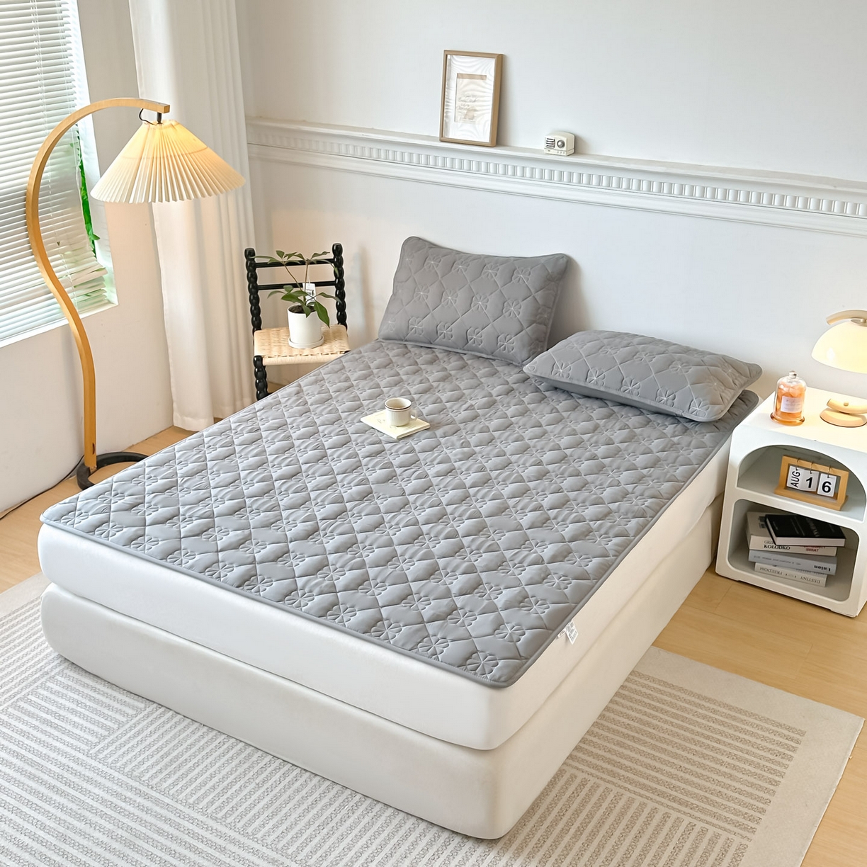 91家纺网 家纺一手货源 找家纺 恒尚居 2025新款大豆抗菌床垫床护垫软垫床褥子防滑学生软床垫四季款-格林 格林-深灰