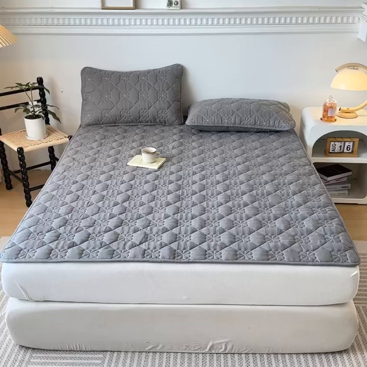 91家纺网 家纺一手货源 找家纺 恒尚居 2025新款大豆抗菌床垫床护垫软垫床褥子防滑学生软床垫四季款-格林 格林-深灰