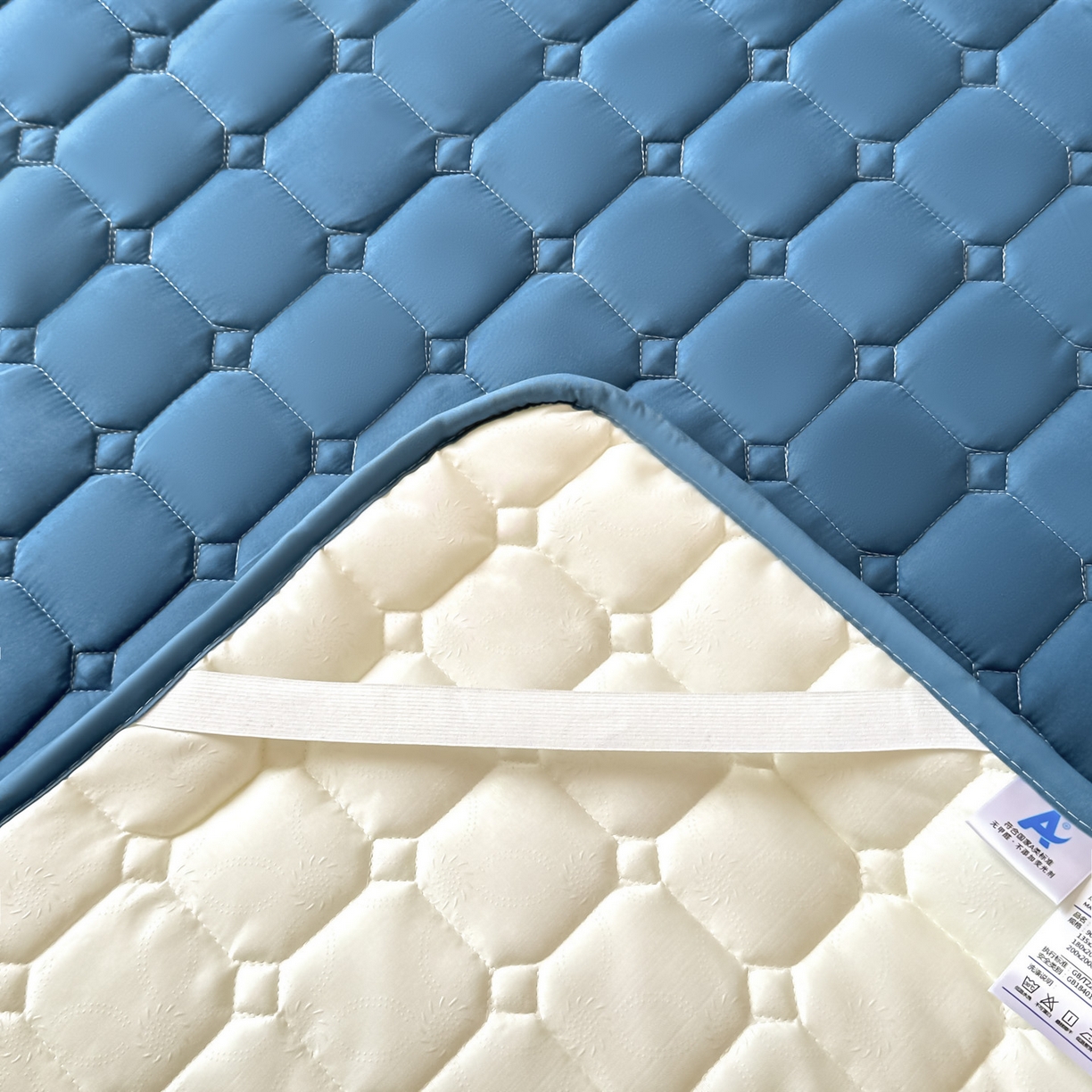 91家纺网 家纺一手货源 找家纺 恒尚居 2025新款抗菌四季款床垫床护垫软垫床褥子防滑学生软床垫-简格 简格-蓝色