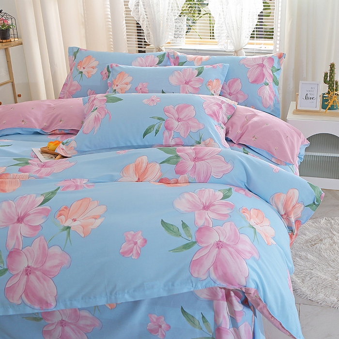 91家纺网 家纺一手货源 找家纺 2025新款40s简欧全棉纯棉印花多规格系列四件套 凝香秋水