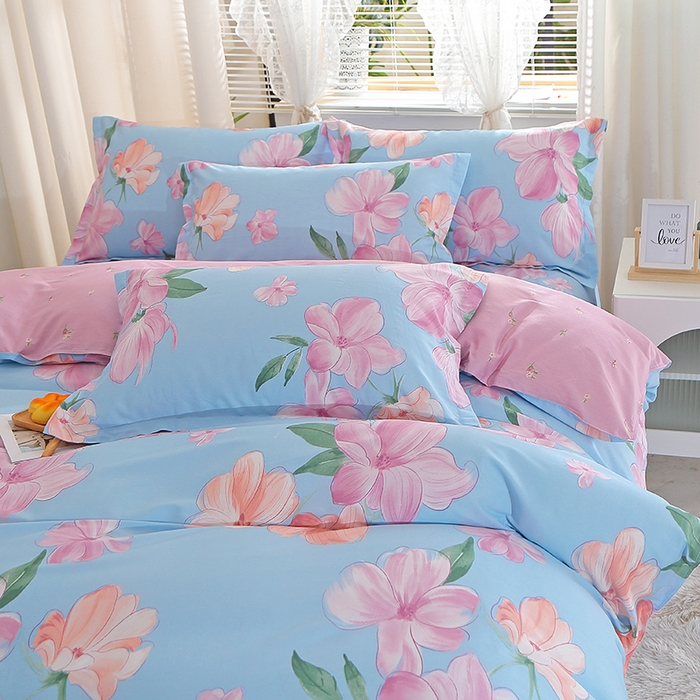 91家纺网 家纺一手货源 找家纺 2025新款40s简欧全棉纯棉印花多规格系列四件套 凝香秋水