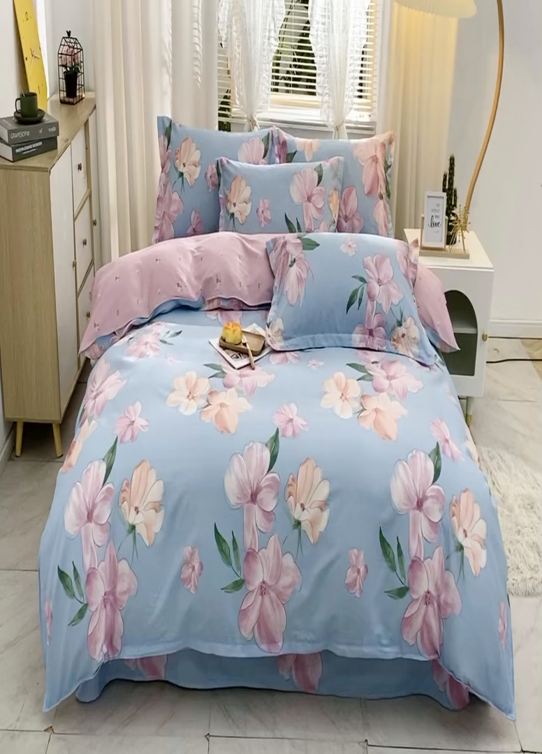 91家纺网 家纺一手货源 找家纺 2025新款40s简欧全棉纯棉印花多规格系列四件套 凝香秋水