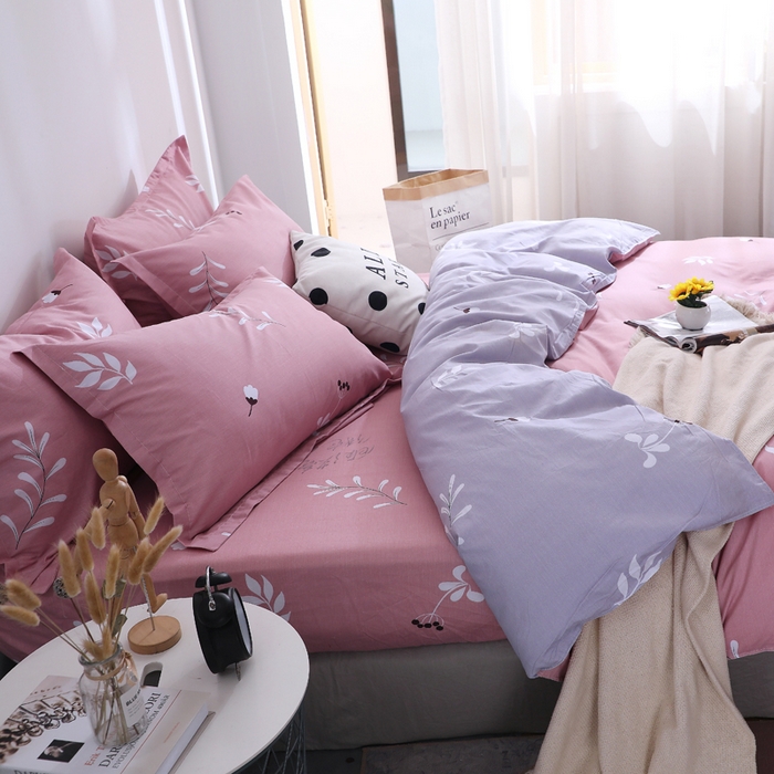 91家纺网 家纺一手货源 找家纺 2025新款40s简欧全棉纯棉印花多规格系列四件套 晨语-红