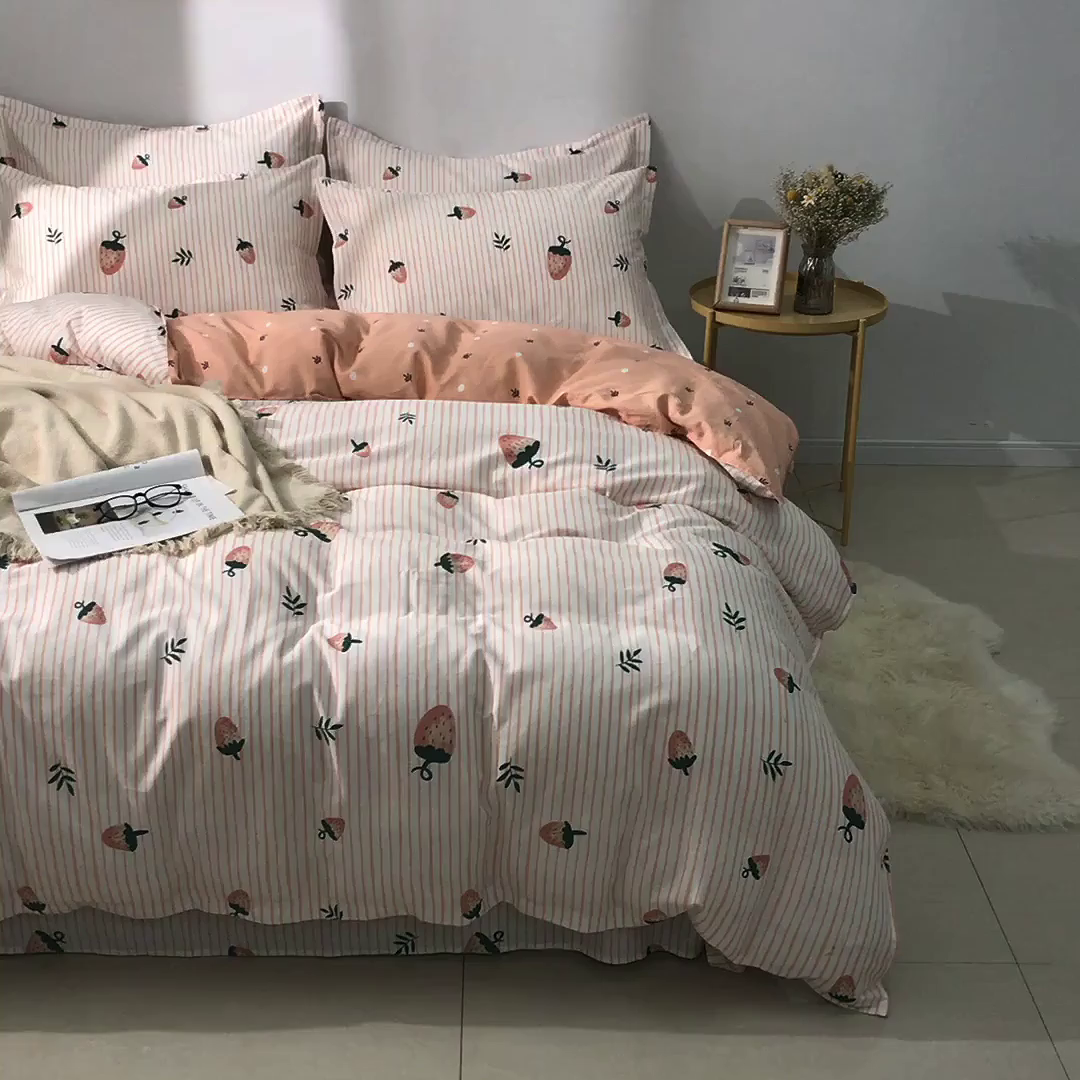 91家纺网 家纺一手货源 找家纺 2025新款40s简欧全棉纯棉印花多规格系列四件套 阿花田