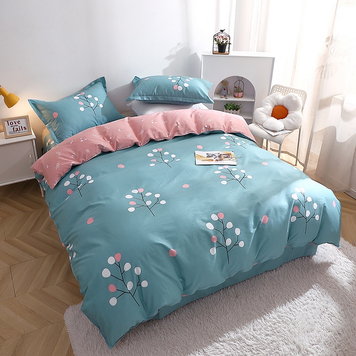 91家纺网 家纺一手货源 找家纺 2025新款40s简欧全棉纯棉印花多规格系列四件套 阿黛尔