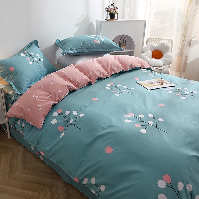 91家纺网 家纺一手货源 找家纺 2025新款40s简欧全棉纯棉印花多规格系列四件套 阿黛尔