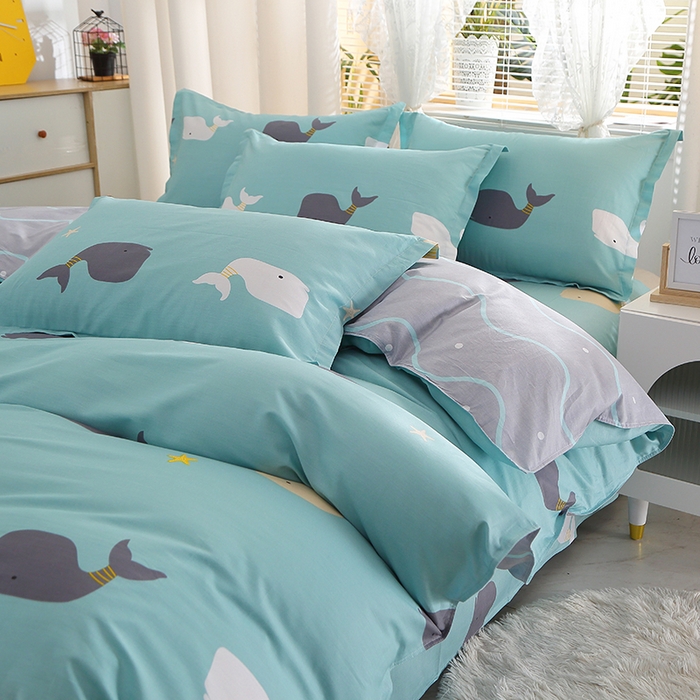 91家纺网 家纺一手货源 找家纺 2025新款40s简欧全棉纯棉印花多规格系列四件套 森田