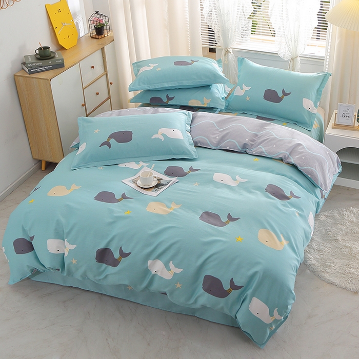 91家纺网 家纺一手货源 找家纺 2025新款40s简欧全棉纯棉印花多规格系列四件套 森田