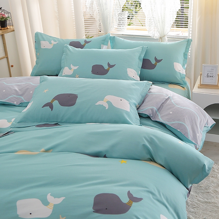 91家纺网 家纺一手货源 找家纺 2025新款40s简欧全棉纯棉印花多规格系列四件套 森田