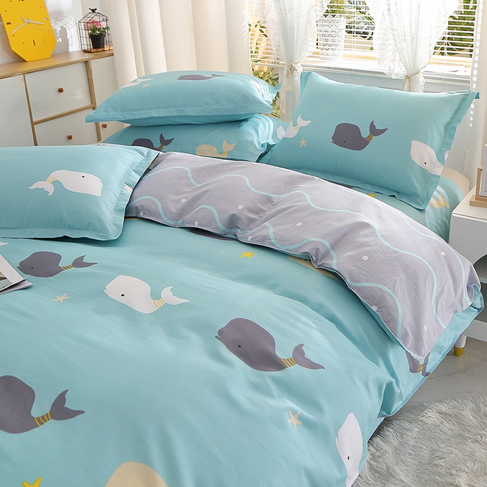 91家纺网 家纺一手货源 找家纺 2025新款40s简欧全棉纯棉印花多规格系列四件套 森田