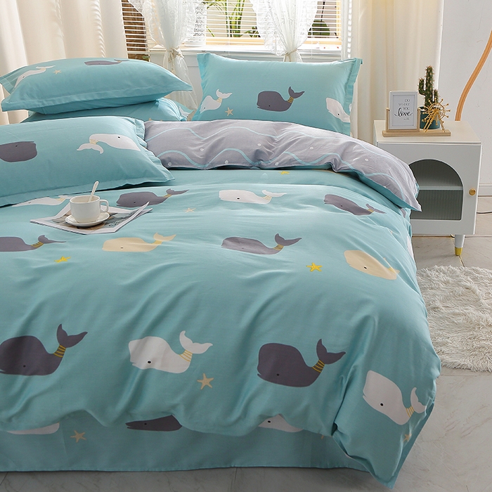 91家纺网 家纺一手货源 找家纺 2025新款40s简欧全棉纯棉印花多规格系列四件套 森田